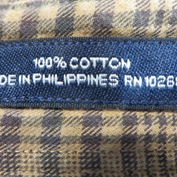 Brown Flannel Look Long Sleeve Shirt - Daniel Cremieux Collection - Medium - Picture 7 of 9